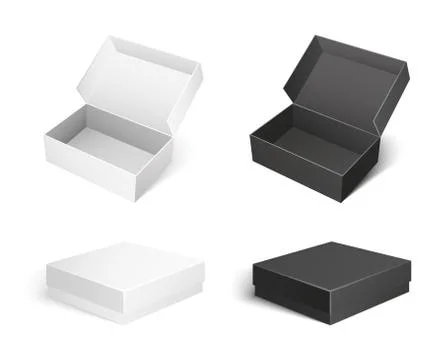 Boxes Packages Made of Paper and Carton Vector 스톡 일러스트