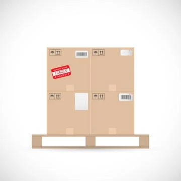 Boxes on Pallet Illustration Stock Illustration