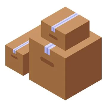 Boxes with parcels icon, isometric style Illustrazione stock