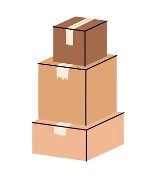 Boxes pile design Illustrazione stock