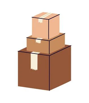Boxes pile illustration Stock Illustration