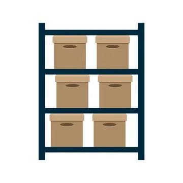 Boxes pile warehouse service Illustrazione stock