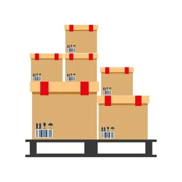 Boxes pile warehouse service Stock Illustration