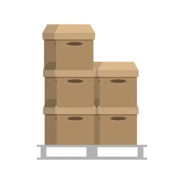 Boxes pile warehouse service Stock Illustration