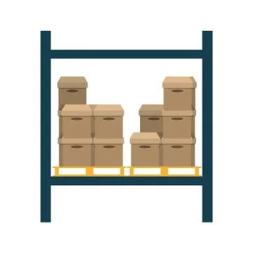 Boxes pile warehouse service Illustrazione stock