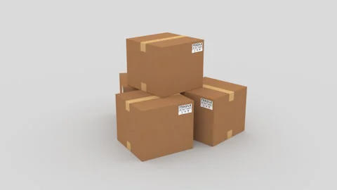 Boxes pop out and stacked on a white background. 動画素材 145285829