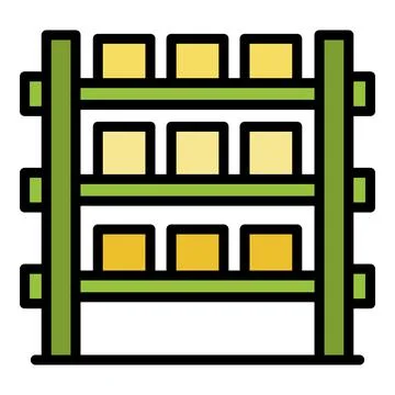 Boxes rack icon color outline vector Illustrazione stock