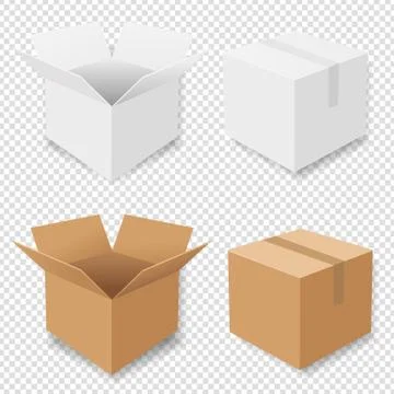 Boxes Set Isolated Stock Illustration