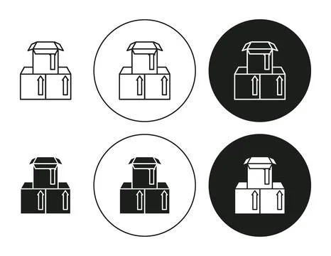 Boxes simple vector symbol icon. Boxes set in a editable stroke. Illustrazione stock