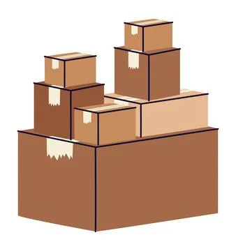 Boxes stack illustration 스톡 일러스트