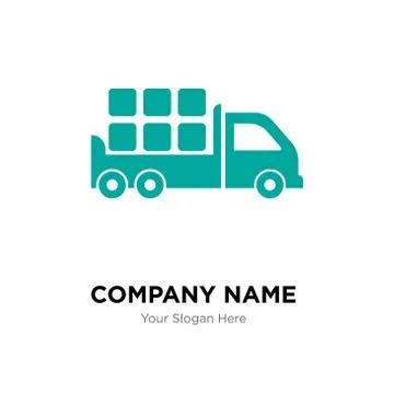Boxes storage for delivery inside a truck box from back view company logo des Stock Illustration