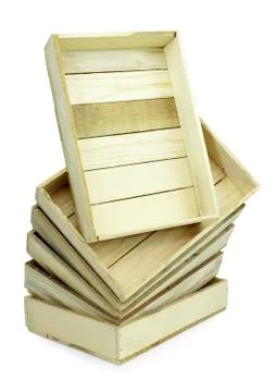 Boxes for storage of fruits Stock Photos