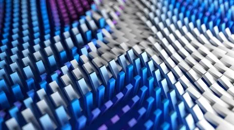 Boxes surface with abstract pattern colorful waves. Abstract geometric 3d render 스톡 일러스트