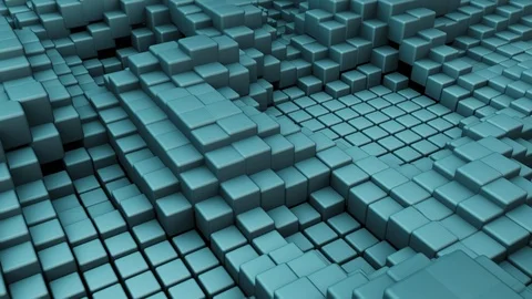 Boxes wall mosaic in cyan pattern Stock Footage 102395709