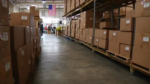 Boxes in warehouse Stock Footage 8912315