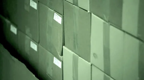 Boxes in a warehouse Видео 24526476