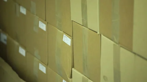 Boxes in a warehouse Stock Footage 132711037