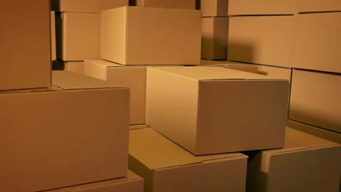 Boxes In Warehouse, Generic Product Business Concept Stock Footage 295148189