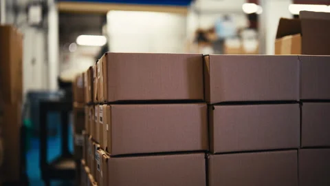 Boxes in a warehouse on a pallet Stock-Footage 331660759