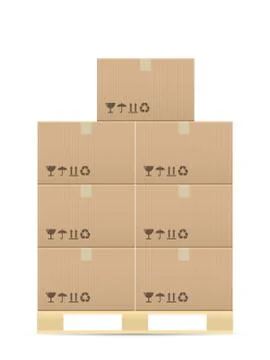 Boxes on wooded pallet 스톡 일러스트