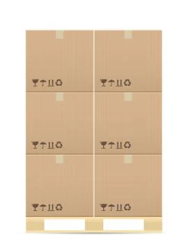 Boxes on wooded pallet Stock Illustration