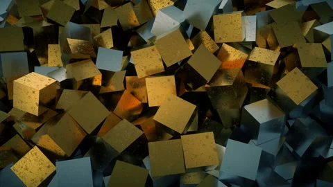 Boxes,cubics falling down. Vídeos de archivo 132356205