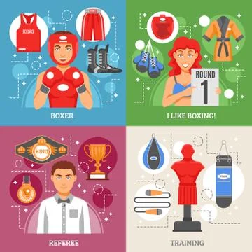 Boxing 2x2 Design Concept 库存插图