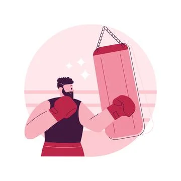 Boxing abstract concept vector illustration. Illustrazione stock