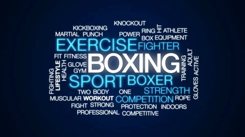 Boxing animated word cloud, text design ... | Stock Video | Pond5