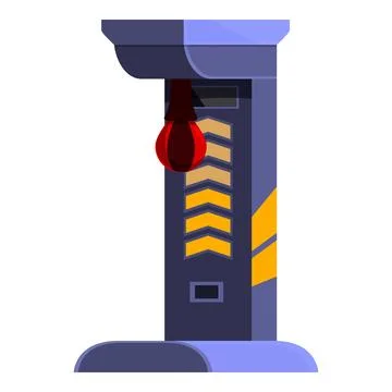 Boxing arcade machine with hanging speed bag for measuring punching power Stock Illustration