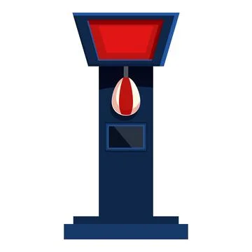 Boxing arcade machine measuring strength with hanging speed bag Stock Illustration