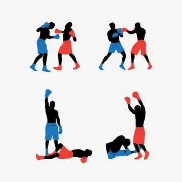 Boxing Athlete Assets Stock Illustration