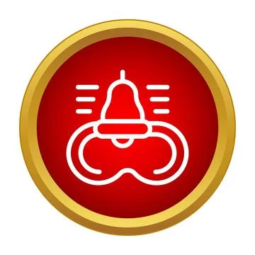 Boxing bell ringing icon for announcing competition rounds Stock Illustration