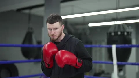 Boxing - boxer guy is training in the gy... | Stock Video | Pond5