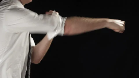 Boxing businessman close up anonymous studio Stock-Footage 24778940