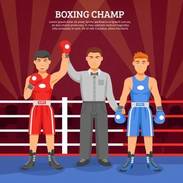 Boxing Champ Composition Stock Illustration