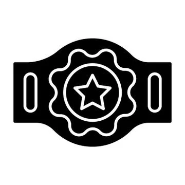Boxing champion belt with a star solid icon. vector illustration isolated on Stock Illustration