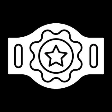 Boxing champion belt with a star solid icon. vector illustration isolated on Illustrazione stock