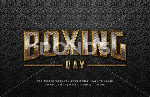Boxing day 3d text style effect mockup - PSD Template PSD Template