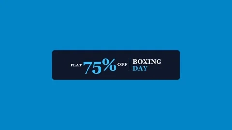 Boxing Day 75% Off Animated Promo Sale Badge 4K Motion Graphic Stock Footage 345597500