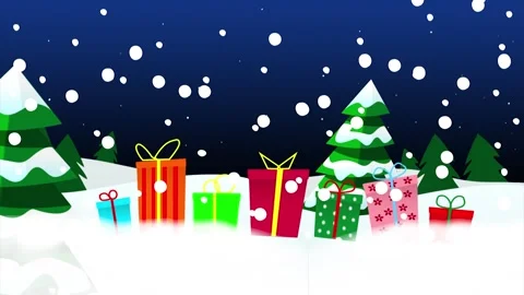 Boxing Day  Boxes in Snow Stock Footage 258600473