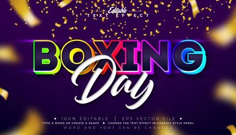 Boxing Day Editable Text Effect Design Vector Christmas Season Shopping Day.. Stock Illustration