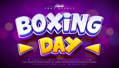 Boxing Day Editable Text Effect Design Vector Christmas Season Shopping Day S Stock Illustration