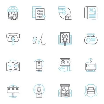 Boxing Day linear icons set. Sale, Shopping, Discounts, Savings, Deals, Winter イラスト素材