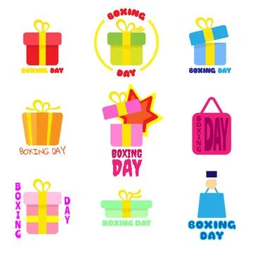 Boxing day logo set. Suitable for Boxing Day's events 스톡 일러스트