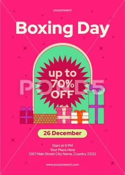 Boxing day poster PSD Template