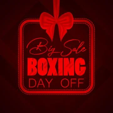Boxing day red square shape sale post design Illustrazione stock