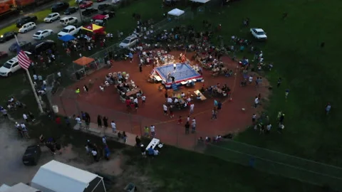 Boxing Event on Baseball Field 5 Stock Footage 234063360