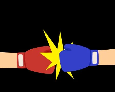 Boxing fighter background in flat style Stock Illustration