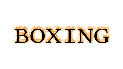 Boxing fire text effect white isolated background Stock Footage 138072199